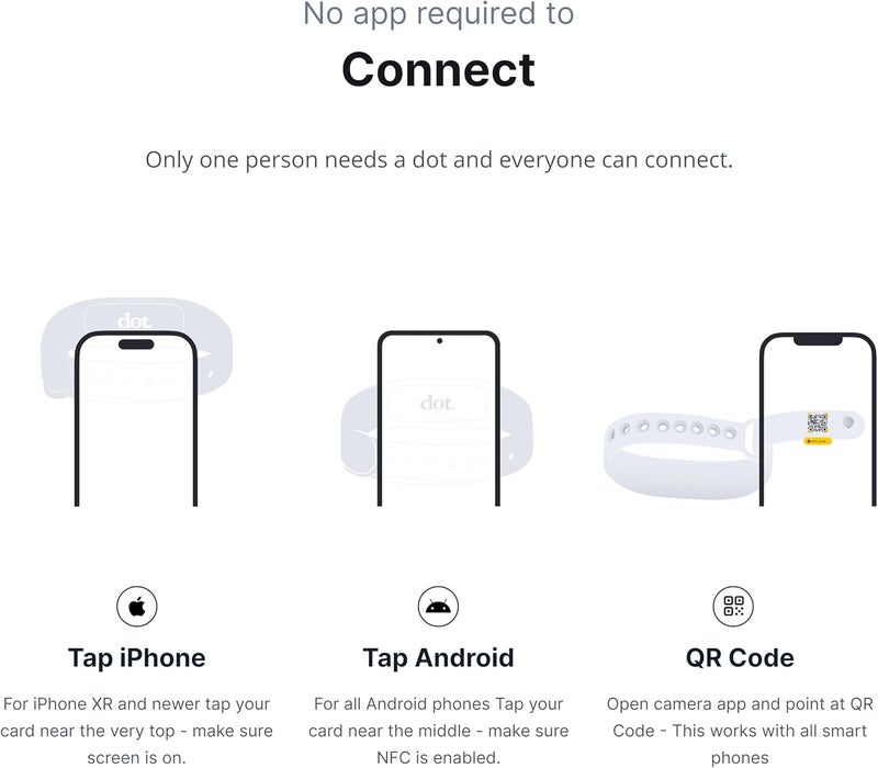 Dot . Band - Digital Business Card Wristband - Tap Compatible with iPhone & Android (Blue) - Image 5